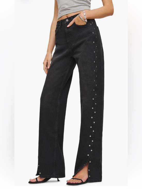 Reformation Denim - Reformation Cary Studded High Waist Jeans
